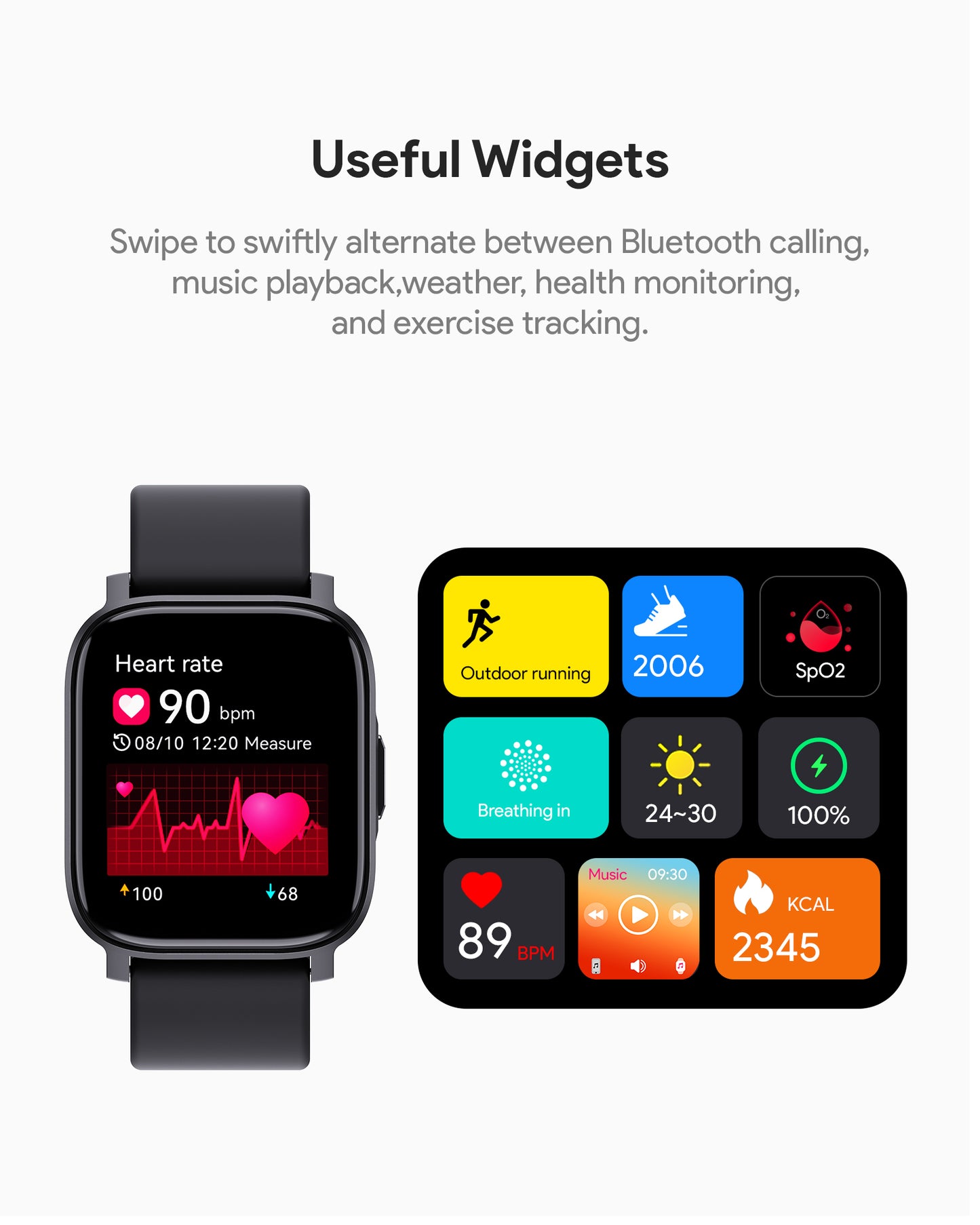 AUKEY SmartWatch 1 S Water Proof IP68 With Bluetooth Call SW-1S