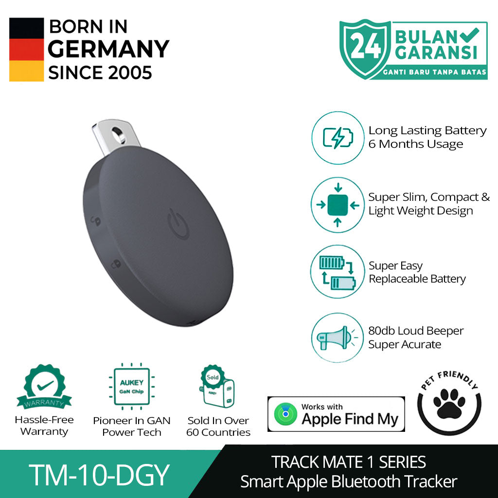 Pelacak Bluetooth AirTag Mini Cerdas AUKEY Untuk Apple Track Mate 1 Seri TM-10
