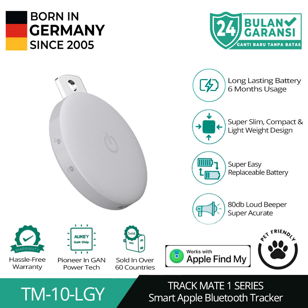 Pelacak Bluetooth AirTag Mini Cerdas AUKEY Untuk Apple Track Mate 1 Seri TM-10