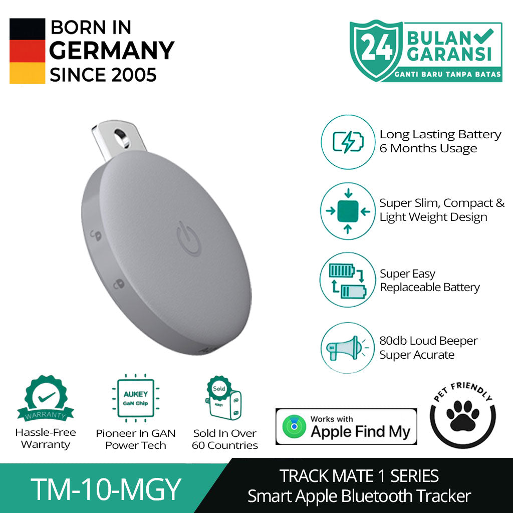 Pelacak Bluetooth AirTag Mini Cerdas AUKEY Untuk Apple Track Mate 1 Seri TM-10