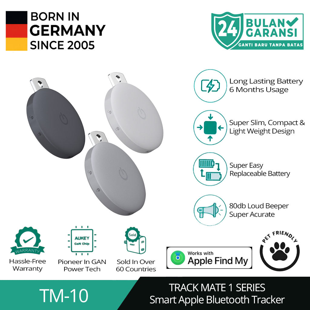 Pelacak Bluetooth AirTag Mini Cerdas AUKEY Untuk Apple Track Mate 1 Seri TM-10