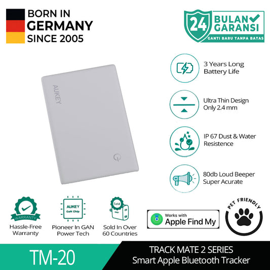 AUKEY Smart Slim AirTag Bluetooth Tracker For Apple Track Mate 2 Series TM-20
