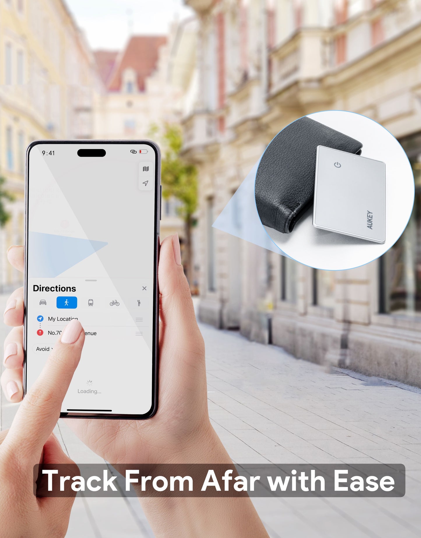 AUKEY Smart Wireless Charging AirTag Pelacak Bluetooth Untuk Apple Track Mate 3 Seri TM-21