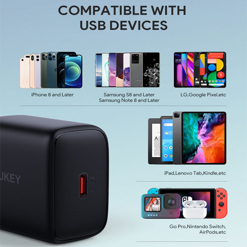 Aukey Charger Type C 30W PD 3.0 Power Delivery Fast Charging PA-R1P