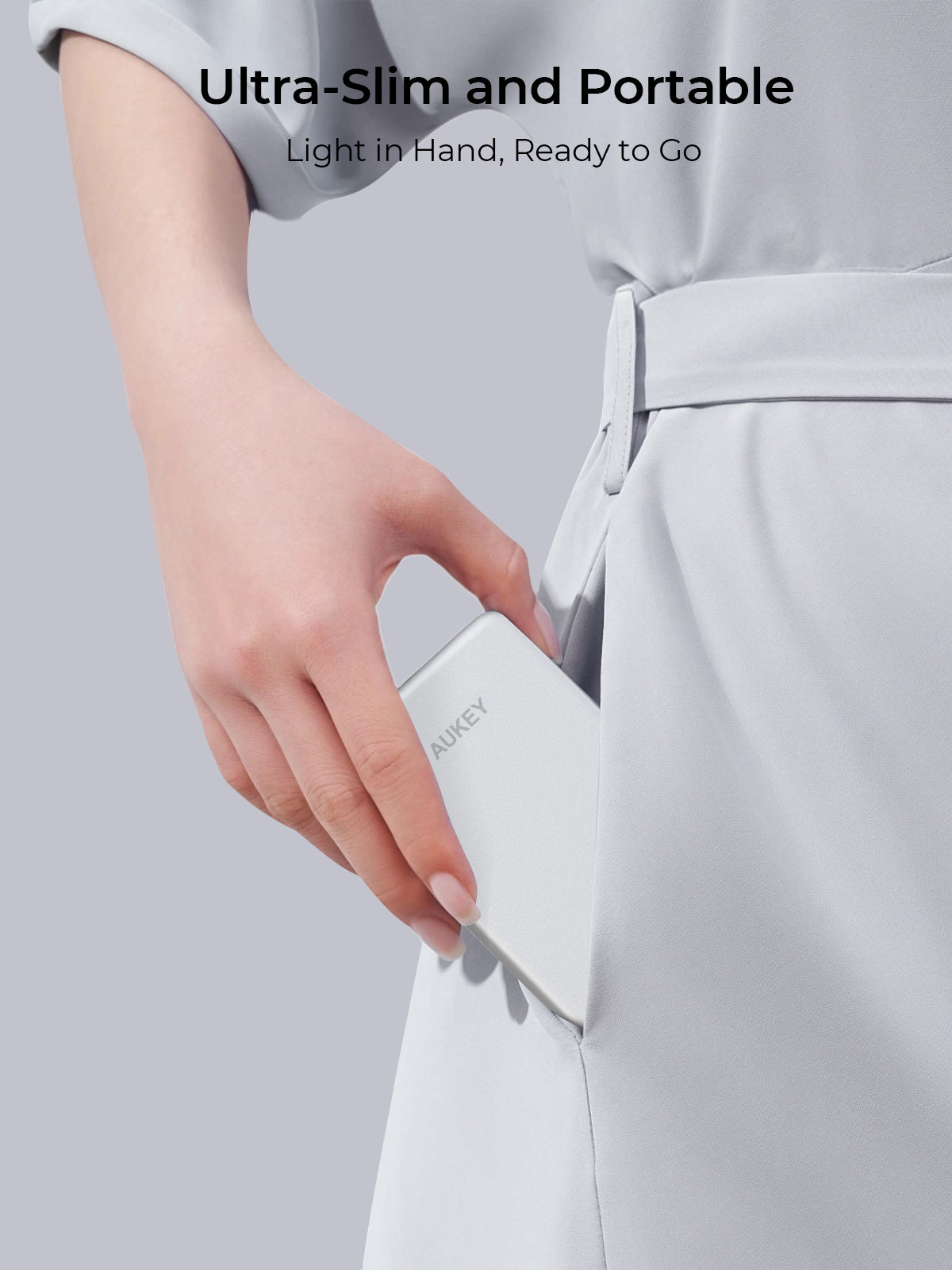 Aukey Power Bank Super Slim 5000 mAh Qi2 Magnetic Wireless Powerbank 20W MagSafe Samsung Iphone Pengisian Cepat Magnet Kuat Alumunium - PB-MS07
