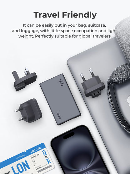Aukey Charger 67W Type C Slim Adaptor 2 Port Fast Charging PD GaN Technology Samsung Iphone - PA-C4