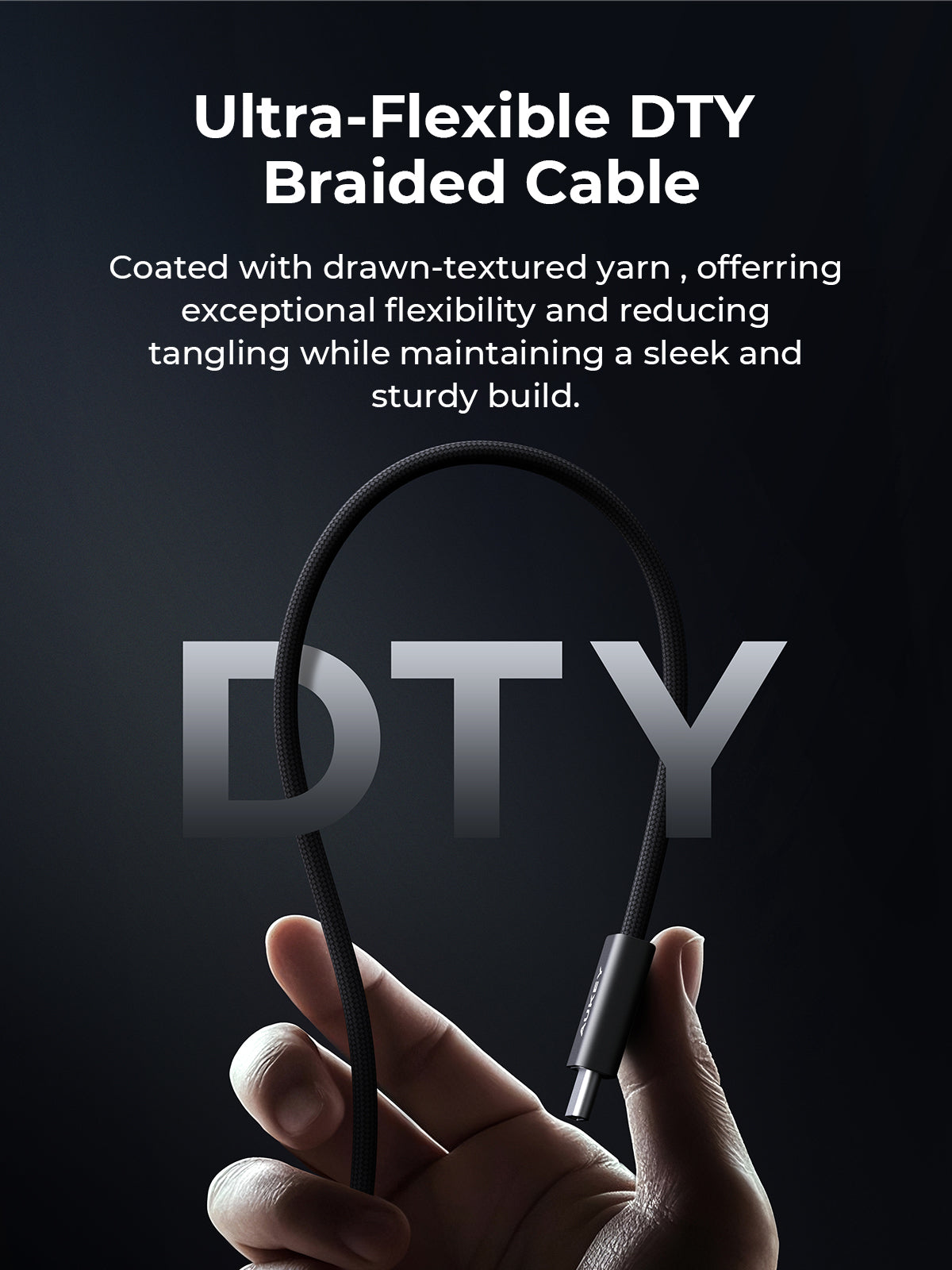 Aukey DTY Braided 240W Bahan Premium Type C to Type C Fast Charging 1M Kabel Data Pengisian Cepat PD - CB-DCC249