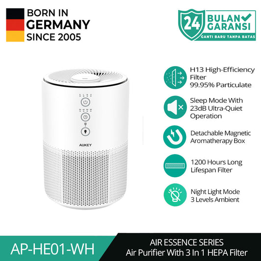 Aukey Air Purifier HEPA Filter H13 99.995% Magnetic Aromatherapy Box Pembersih Udara AP-HE01
