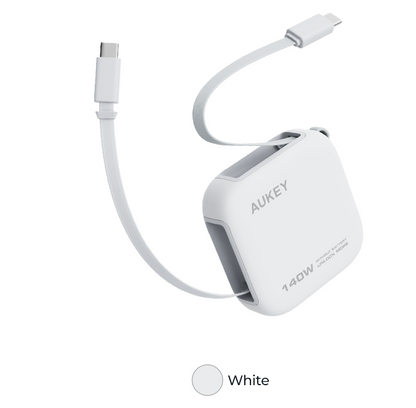 Aukey Cable Retractable Type C to Type C 140W Anti Kusut DTY Braided Nylon Fast Charging 1M Pengisian Cepat Power Delivery Kabel Data - CB-DCC143 BLUE