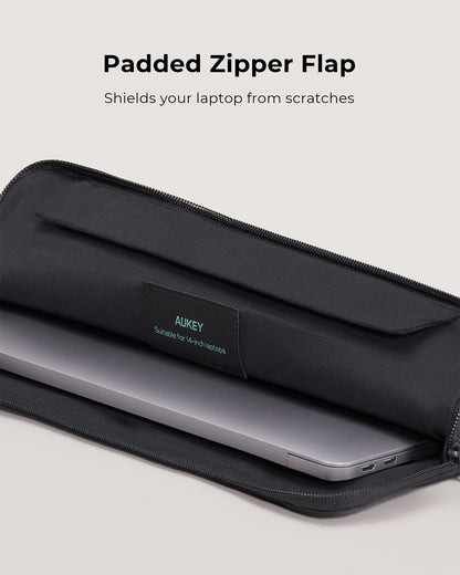 Aukey Laptop Sleeve Black 13/14/16 Inch Tas Laptop Slim Premium, Anti Gores & Shockproof - LS-EU13 / LS-EU14 / LS-EU16
