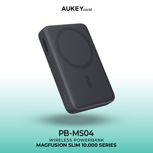 AUKEY Magnetic Wireless Powerbank Magsafe 10000mah USB-C 20W PD 3.0 MagFusion 10000 Series PB-MS04
