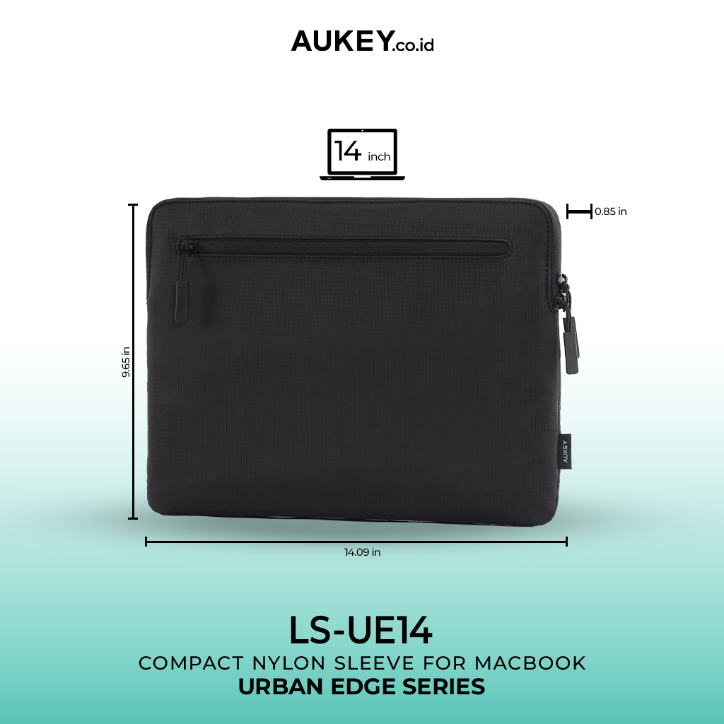 Aukey Laptop Sleeve Black 13/14/16 Inch Tas Laptop Slim Premium, Anti Gores & Shockproof - LS-EU13 / LS-EU14 / LS-EU16