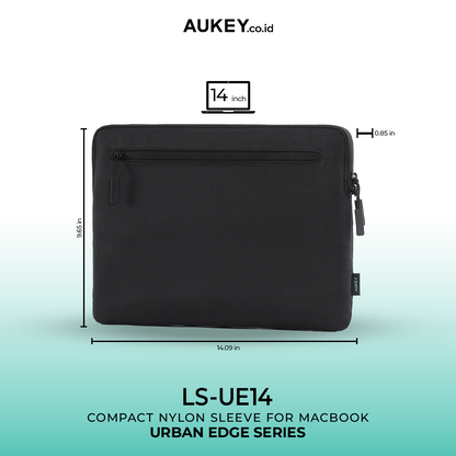 Aukey Laptop Sleeve Black 13/14/16 Inch Tas Laptop Slim Premium, Anti Gores & Shockproof - LS-EU13 / LS-EU14 / LS-EU16