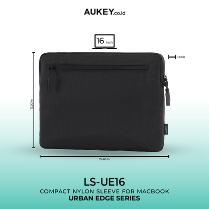 Aukey Laptop Sleeve Black 13/14/16 Inch Tas Laptop Slim Premium, Anti Gores & Shockproof - LS-EU13 / LS-EU14 / LS-EU16