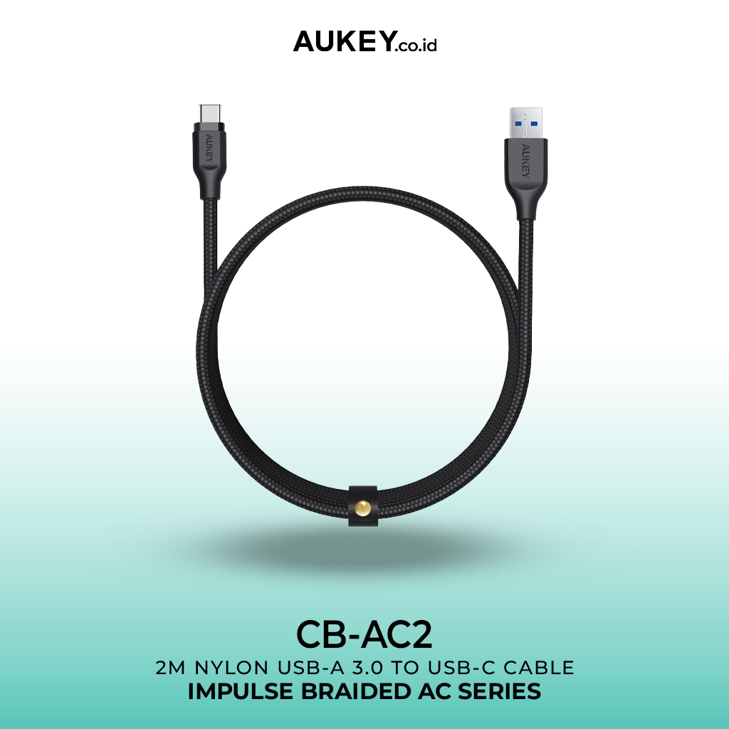 AUKEY Kabel Charger Type C CB-AC2 Braided Nylon USB A to USB-C 2M