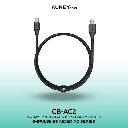 AUKEY Kabel Charger Type C CB-AC2 Braided Nylon USB A to USB-C 2M
