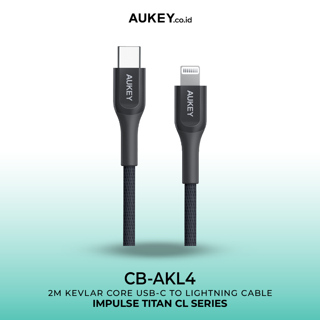 AUKEY Kabel Charger USB-C to Lightning MFI CB-AKL4 Kevlar Core 2M