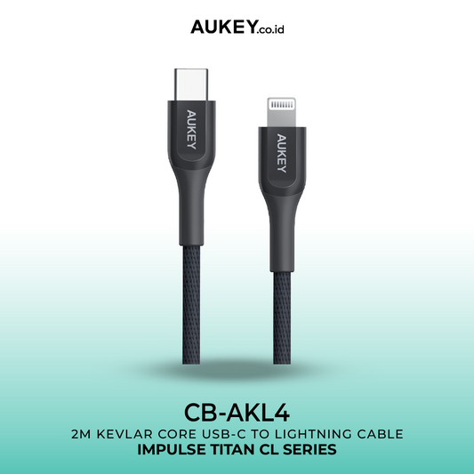 AUKEY Kabel Charger USB-C to Lightning MFI CB-AKL4 Kevlar Core 2M