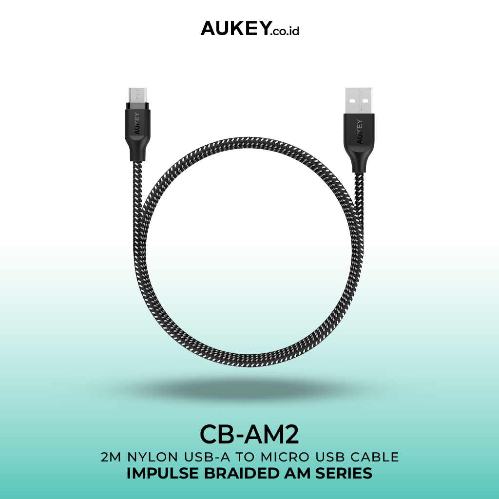 AUKEY Kabel Charger CB-AM2 Braided Nylon USB A to Micro USB 2M