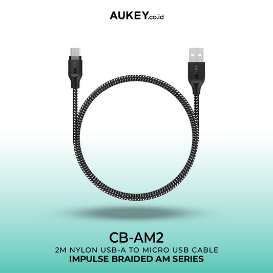 AUKEY Kabel Charger CB-AM2 Braided Nylon USB A to Micro USB 2M