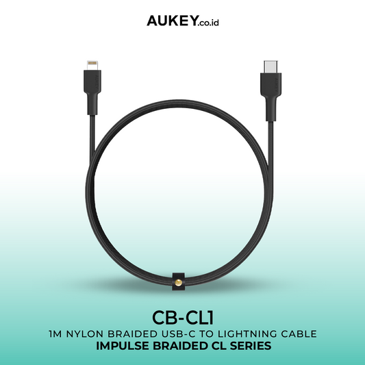 AUKEY Kabel Charger USB-C to Lightning MFI CB-CL1 Braided Nylon 1.2M