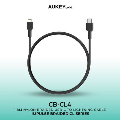 AUKEY Kabel Charger USB-C to Lightning MFI CB-CL4 Braided Nylon 1.8M