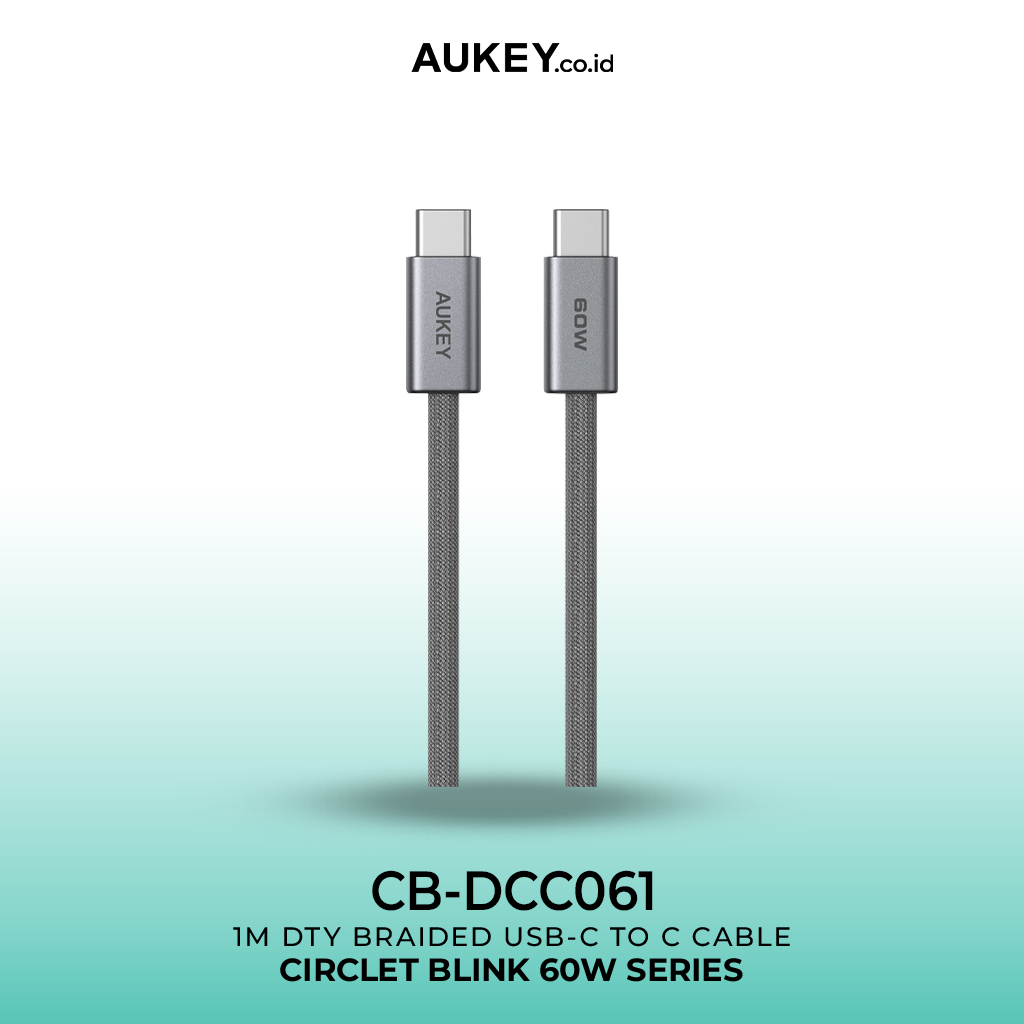 AUKEY Kabel Charger DTY Braided USB C To C Fast Charging Up To 60W 1 Meter & 1.8 Meter CB-DCC061 & CB-DCC062