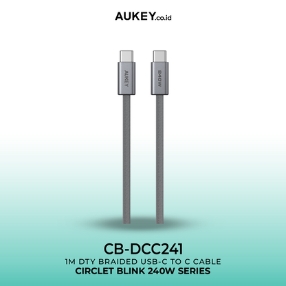 AUKEY Kabel Charger DTY Braided USB C To C Fast Charging Up To 240W 1 Meter & 1.8 Meter CB-DCC241 & CB-DCC242