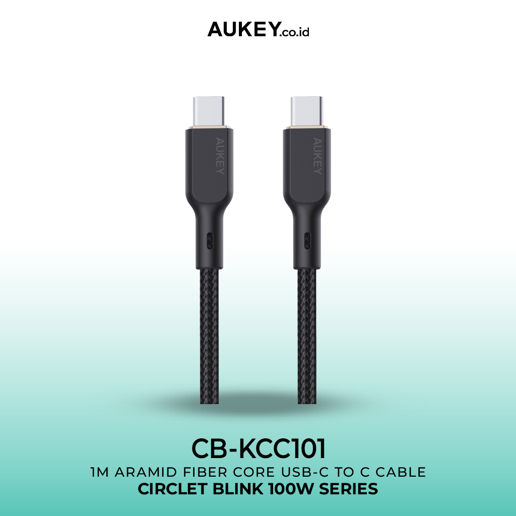 AUKEY Kabel Charger Type-C CB-KCC101 Braided Nylon USB-C to USB-C 1M