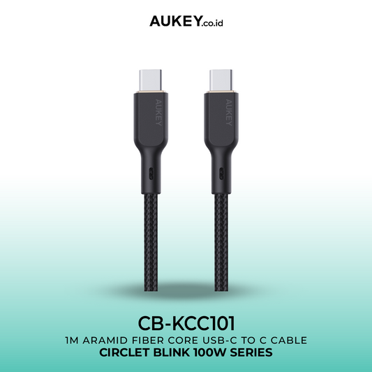 AUKEY Kabel Charger Type-C CB-KCC101 Braided Nylon USB-C to USB-C 1M