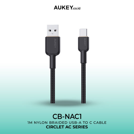 AUKEY Kabel Charger Type C Braided Nylon USB-A to USB-C 1 M CB-NAC1