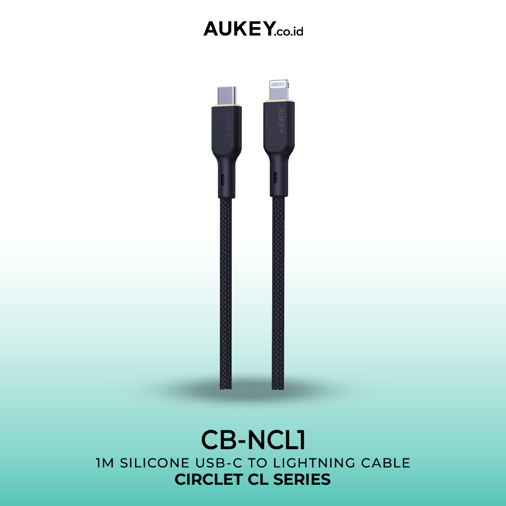 Kabel Charger AUKEY USB-C ke Lightning MFI CB-NCL1 Braided Nylon 1M