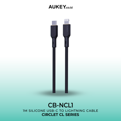 Kabel Charger AUKEY USB-C ke Lightning MFI CB-NCL1 Braided Nylon 1M