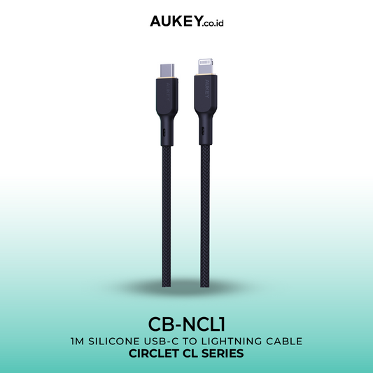 AUKEY Kabel Charger USB-C to Lightning MFI CB-NCL1 Braided Nylon 1M