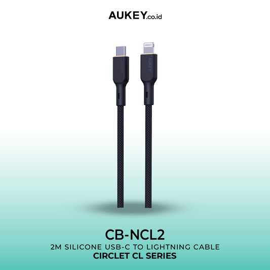 AUKEY Kabel Charger USB-C to Lightning MFI CB-NCL2 Braided Nylon 1.8M