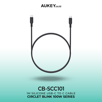 AUKEY Kabel Charger USB C To C Fast Charging Up To 100W Silicone Material 1 Meter CB-SCC101