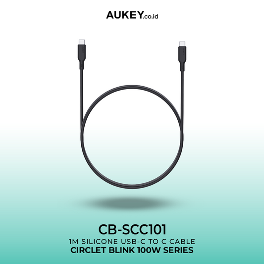AUKEY Kabel Charger USB C To C Fast Charging Up To 100W Silicone Material 1 Meter CB-SCC101