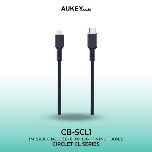 AUKEY Kabel Charger USB-C to Lightning MFI CB-SCL1 White Silicone 1M