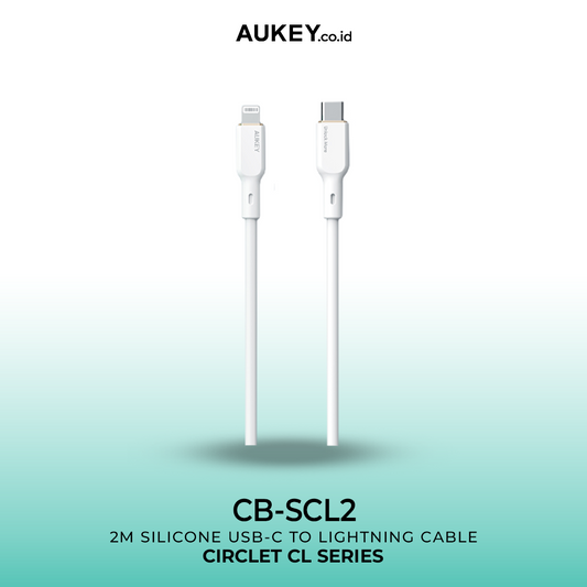 AUKEY Kabel Charger USB-C to Lightning MFI 1.8 Meter Fast Charging Silicone Material CB-SCL2