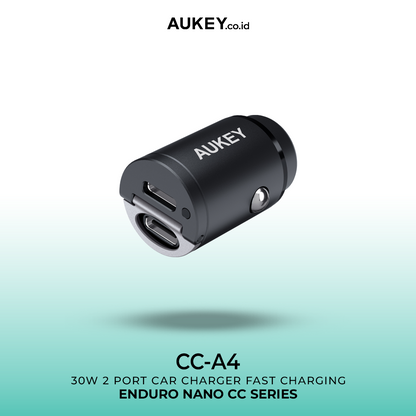AUKEY Car Charger 30W Dual Port USB C PD 3.0 CC-A4
