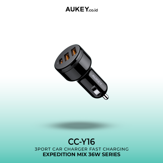 AUKEY 3-Port Car Charger Expedition series model CC-Y16-BK