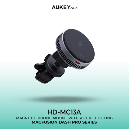 AUKEY Qi2 Magnetic Car Phone Mount Fast Wireless Charging 15W With Active Cooling HD-MC13A