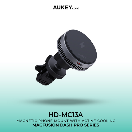 AUKEY Qi2 Magnetic Car Phone Mount Fast Wireless Charging 15W With Active Cooling HD-MC13A