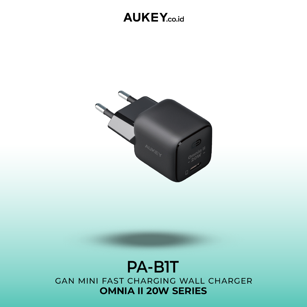 Aukey Charger Type C 20W GAN PD 3.0 Fast Charging Black & White PA-B1T