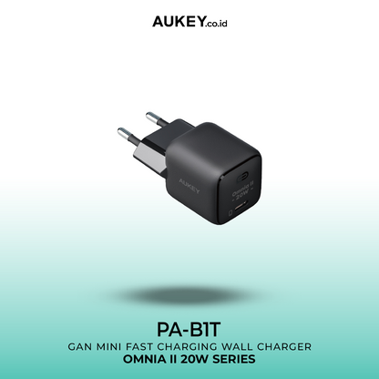 Aukey Charger Type C 20W GAN PD 3.0 Fast Charging Black & White PA-B1T