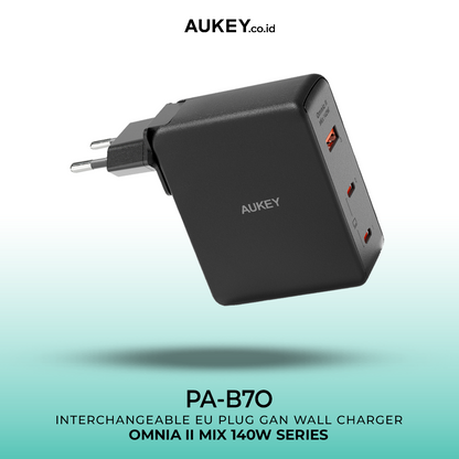 Pengisi Daya AUKEY Multi Port Tipe C 140W GAN PD 3.1 Pengisian Cepat PA-B7O