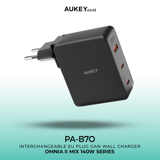 Pengisi Daya AUKEY Multi Port Tipe C 140W GAN PD 3.1 Pengisian Cepat PA-B7O