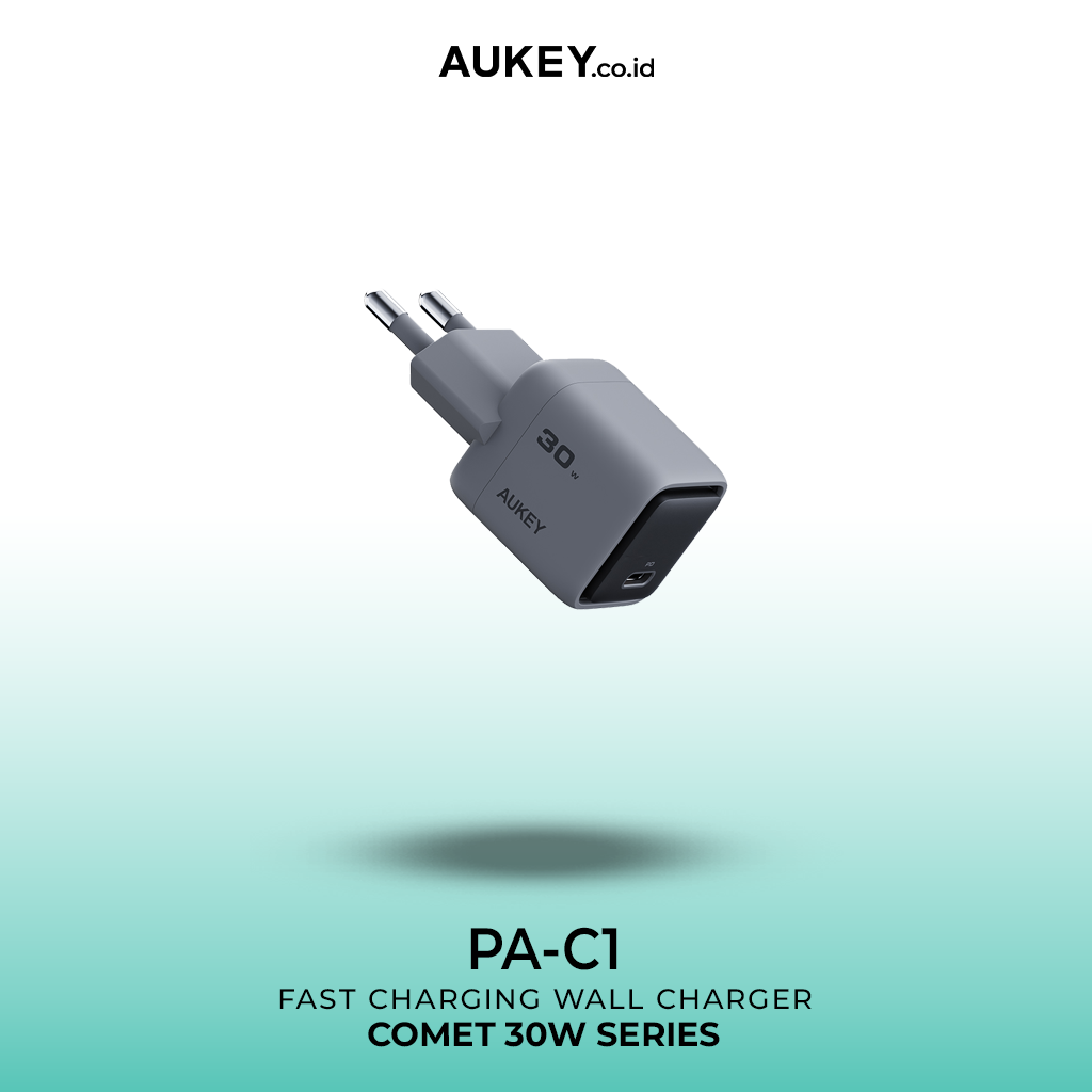 AUKEY Charger Type C 30W GAN III PD 3.0 PPS Super Fast Charging Comet 30W Series PA-C1