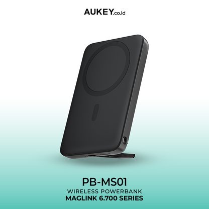 AUKEY Wireless Powerbank Magsafe 6700mah USB-C 20W PD PB-MS01