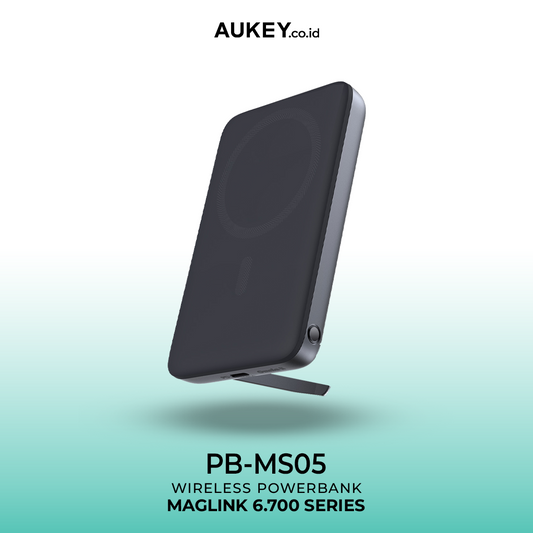 AUKEY Qi2 Magsafe Wireless Powerbank 6700mah USB-C 20W PD Slim Portable PB-MS05